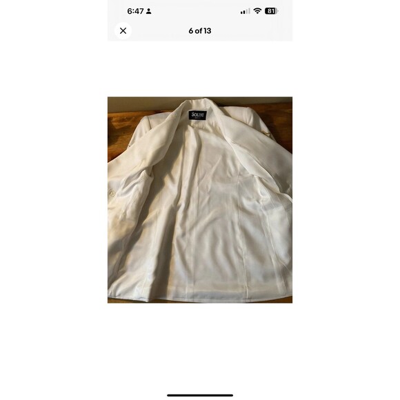 Solini White Double Breasted Star Blazer Womans Size 8 Vintage Y2K Rhinestones - Picture 6 of 12